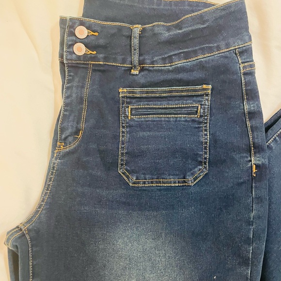 Navy Flare Women's Jeans - Picture 2 of 8